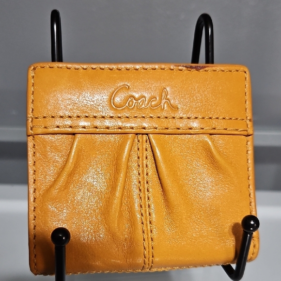 Handbags - COACH EUC Mustard Yellow Leather Wallet